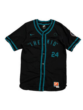 Nike Ken Griffey Jr "The Kid" Jersey Men's L Black Teal #24 Retirement Career